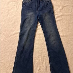 Wax Jean Blue Flare Wide Leg Jeans